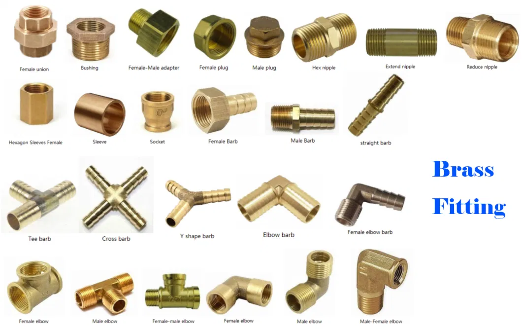Male Female Sanitary Plumbing Parts Brass Nipple Joint Reducer Bushing Pipe Fittings